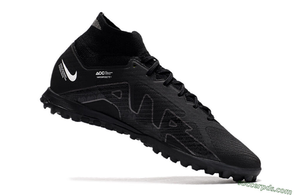 Nike Air Zoom Mercurial Superfly 9 Elite TF High-Tops Football Shoes - Black/White/Yellow 4