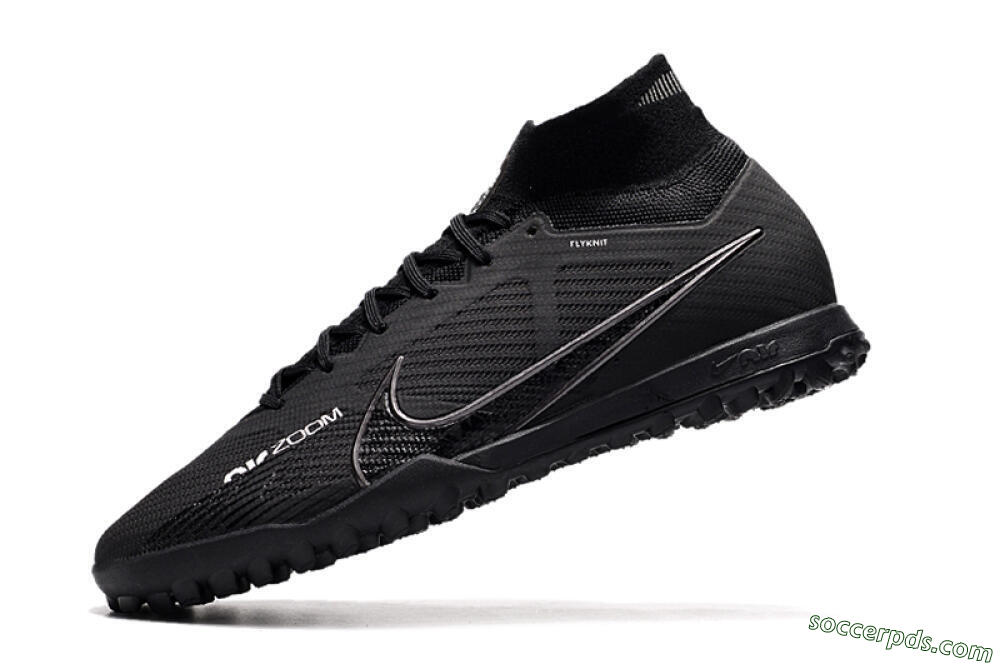Nike Air Zoom Mercurial Superfly 9 Elite TF High-Tops Football Shoes - Black/White/Yellow 5