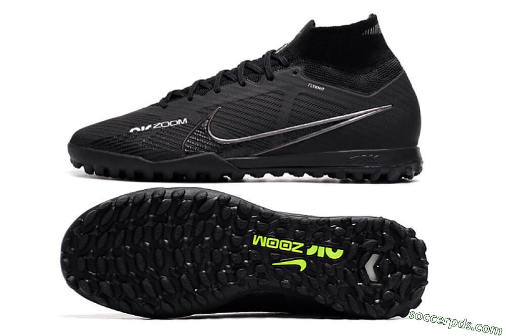 Nike Air Zoom Mercurial Superfly 9 Elite TF High-Tops Football Shoes - Black/White/Yellow 0