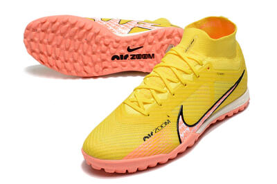 Nike Air Zoom Mercurial Superfly 9 Elite TF High-Tops Football Shoes - Yellow/Pink/Black
