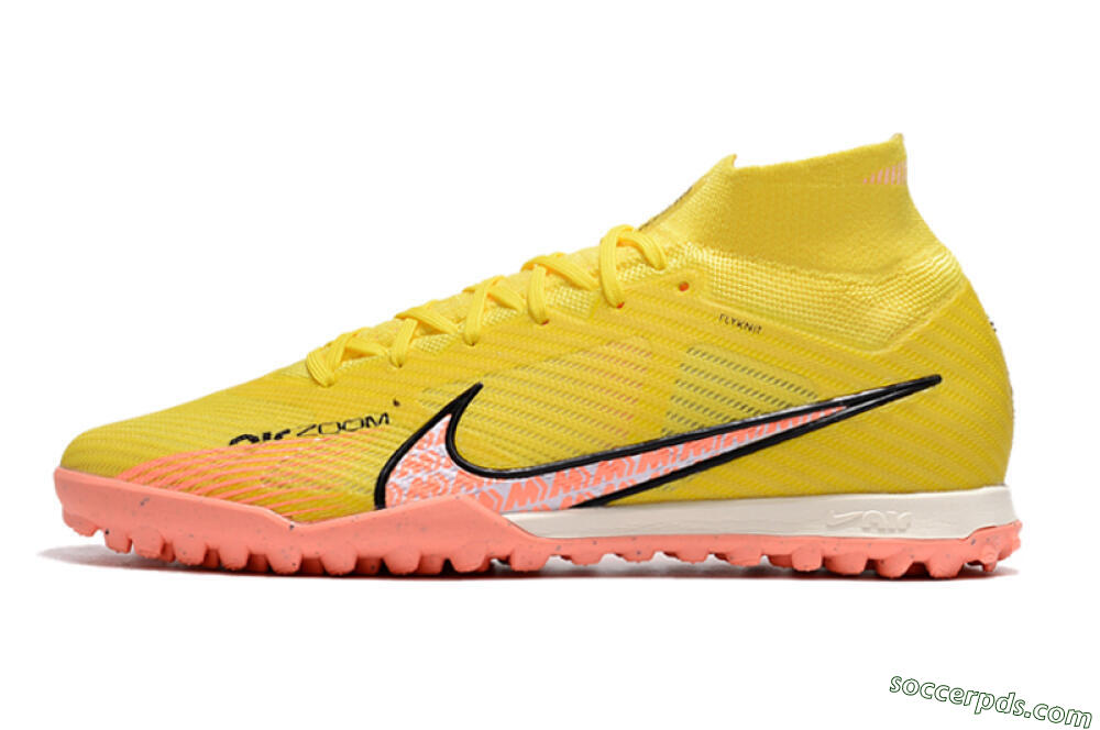 Nike Air Zoom Mercurial Superfly 9 Elite TF High-Tops Football Shoes - Yellow/Pink/Black 2