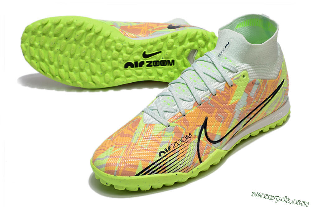 Nike Air Zoom Mercurial Superfly 9 Elite TF High-Tops Football Shoes - Yellow/Brown/Black 3