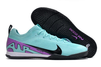 Nike Air Zoom Mercurial Vapor 15 Pro IC Low-Tops Football Shoes - Jade/Black/Purple