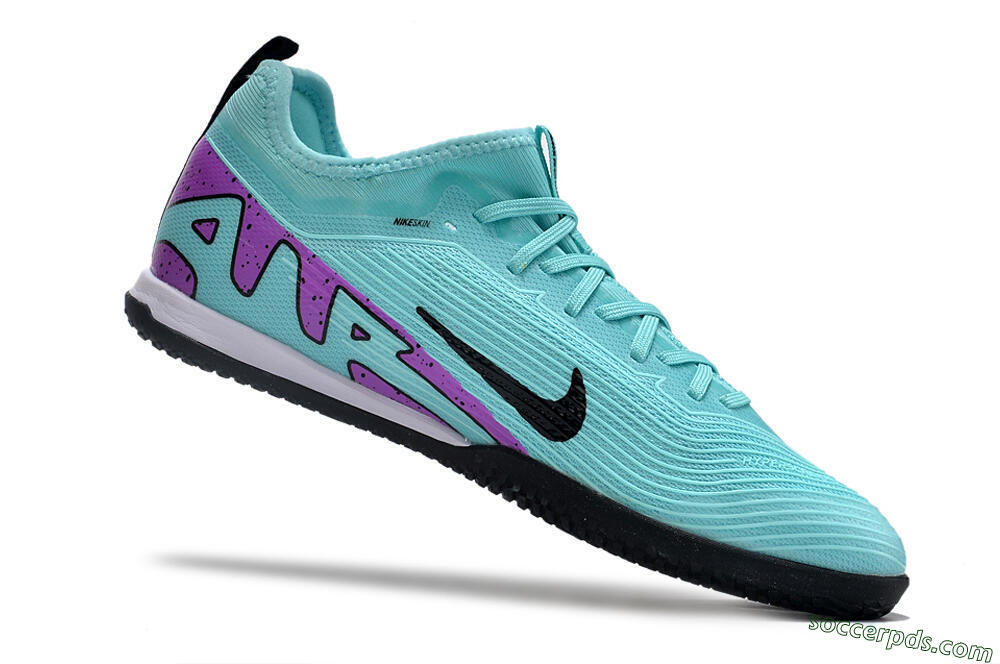 Nike Air Zoom Mercurial Vapor 15 Pro IC Low-Tops Football Shoes - Jade/Black/Purple 4
