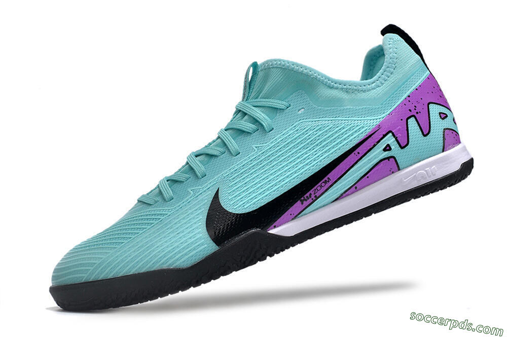 Nike Air Zoom Mercurial Vapor 15 Pro IC Low-Tops Football Shoes - Jade/Black/Purple 5