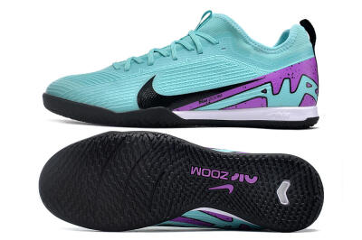 Nike Air Zoom Mercurial Vapor 15 Pro IC Low-Tops Football Shoes - Jade/Black/Purple