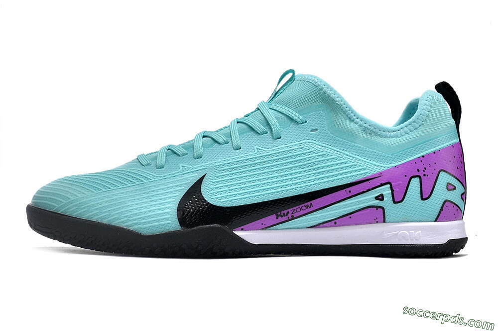 Nike Air Zoom Mercurial Vapor 15 Pro IC Low-Tops Football Shoes - Jade/Black/Purple 2