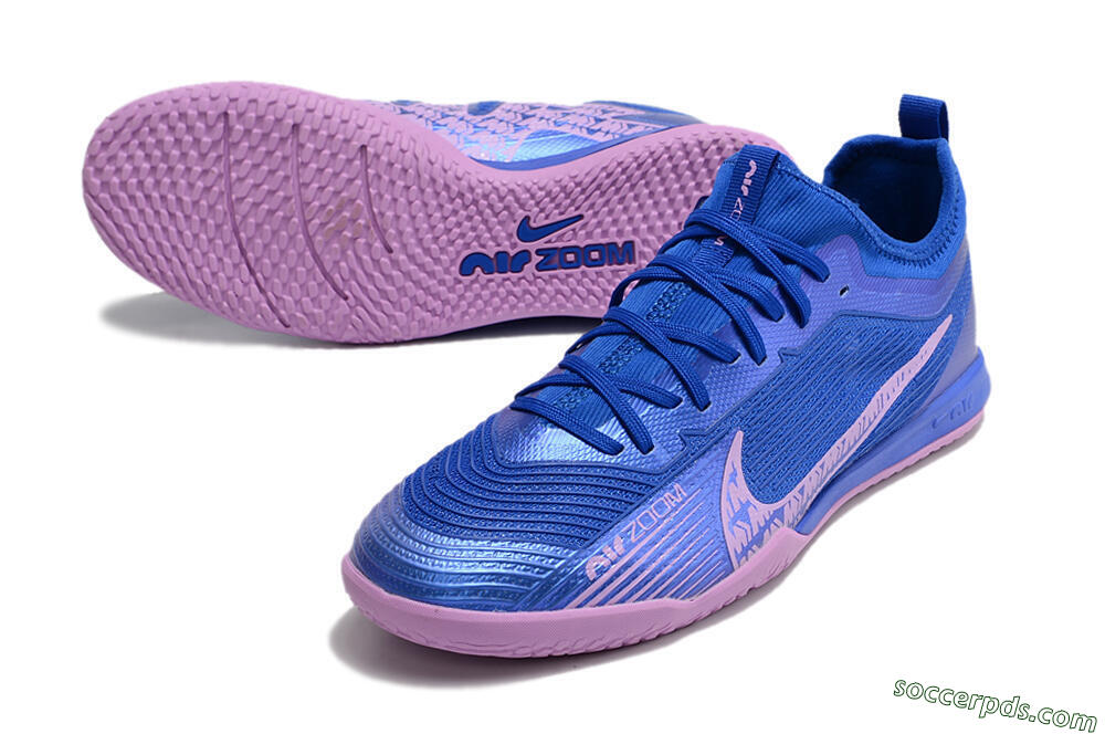 Nike Air Zoom Mercurial Vapor 15 Pro IC Low-Tops Football Shoes - Blue/Pink 3
