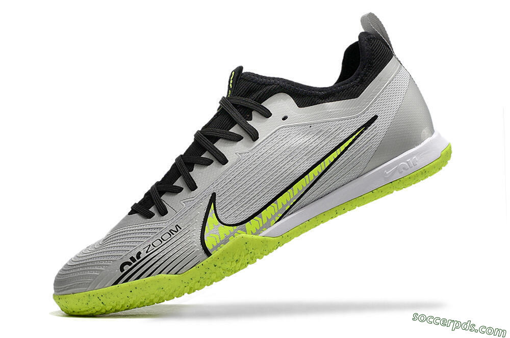 Nike Air Zoom Mercurial Vapor 15 Pro IC Low-Tops Football Shoes - Silver/Yellow/Black 5