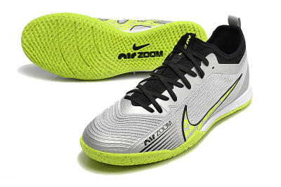 Nike Air Zoom Mercurial Vapor 15 Pro IC Low-Tops Football Shoes - Silver/Yellow/Black