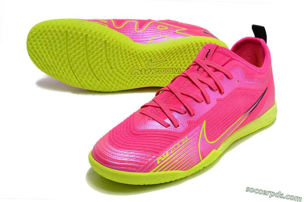 Nike Air Zoom Mercurial Vapor 15 Pro IC Low-Tops Football Shoes - Pink/Yellow/Black 3