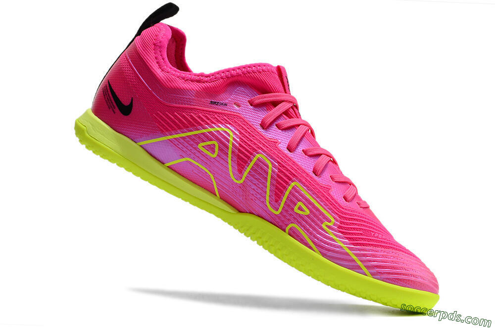 Nike Air Zoom Mercurial Vapor 15 Pro IC Low-Tops Football Shoes - Pink/Yellow/Black 4