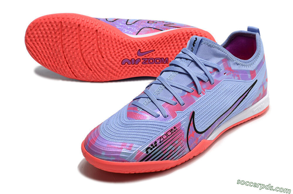 Nike Air Zoom Mercurial Vapor 15 Pro IC Low-Tops Football Shoes - Blue/Purple/Red 3