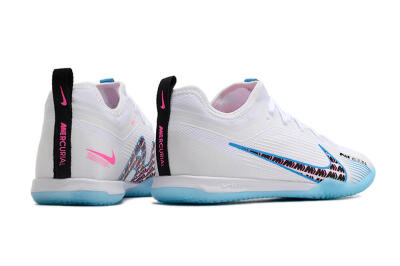 Nike Air Zoom Mercurial Vapor 15 Pro IC Low-Tops Football Shoes - White/Blue/Pink