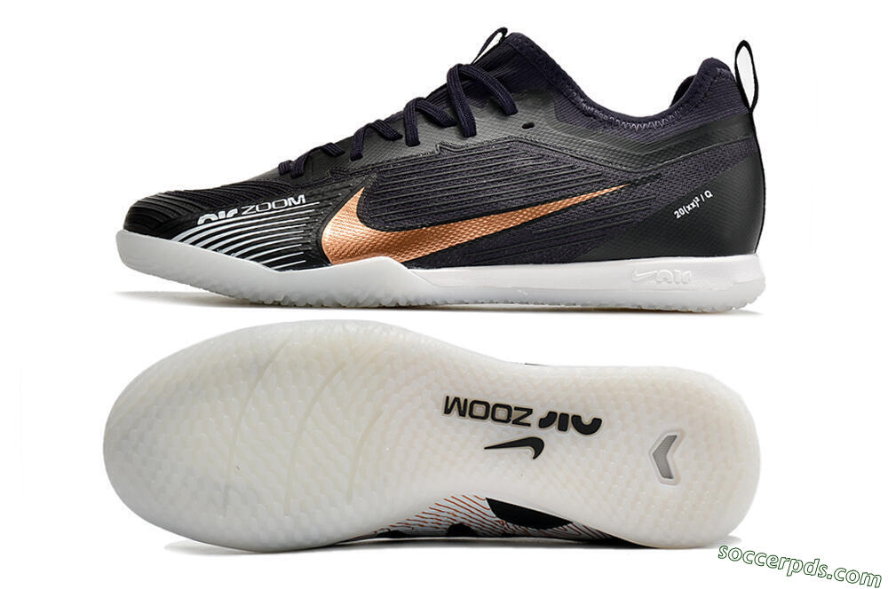 Nike Air Zoom Mercurial Vapor 15 Pro IC Low-Tops Football Shoes - Black/Gold/White 0
