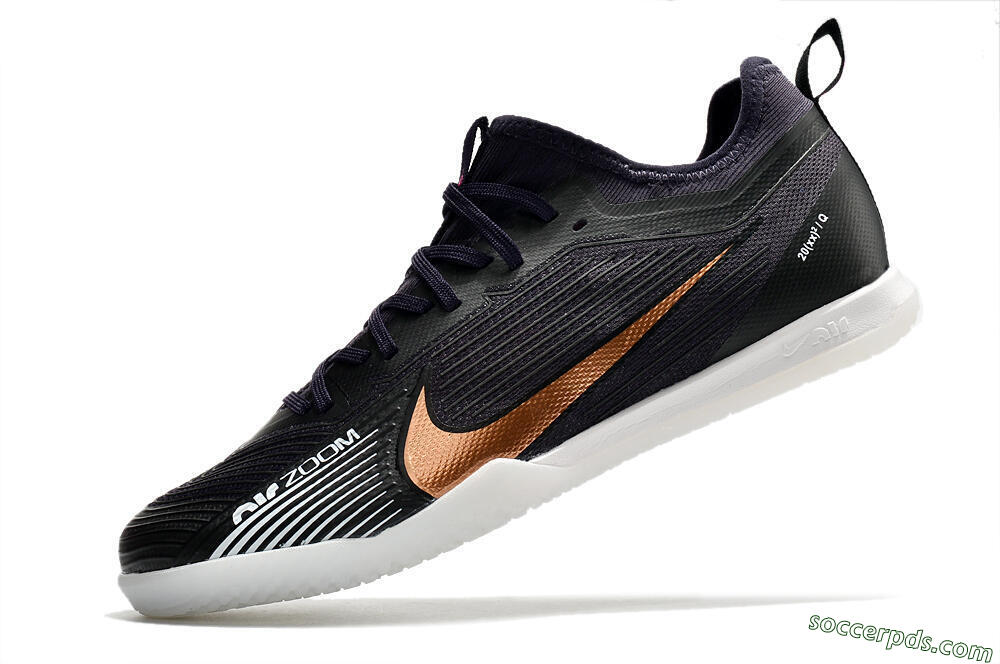 Nike Air Zoom Mercurial Vapor 15 Pro IC Low-Tops Football Shoes - Black/Gold/White 5