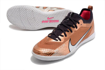 Nike Air Zoom Mercurial Vapor 15 Pro IC Low-Tops Football Shoes - Gold/White/Black