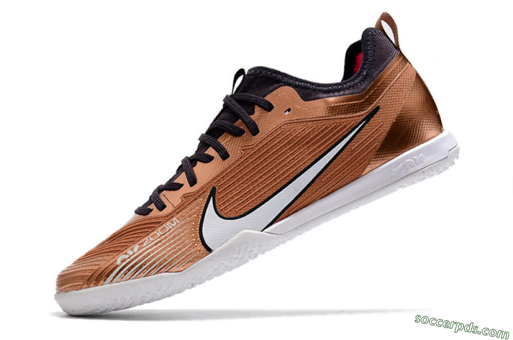 Nike Air Zoom Mercurial Vapor 15 Pro IC Low-Tops Football Shoes - Gold/White/Black 5