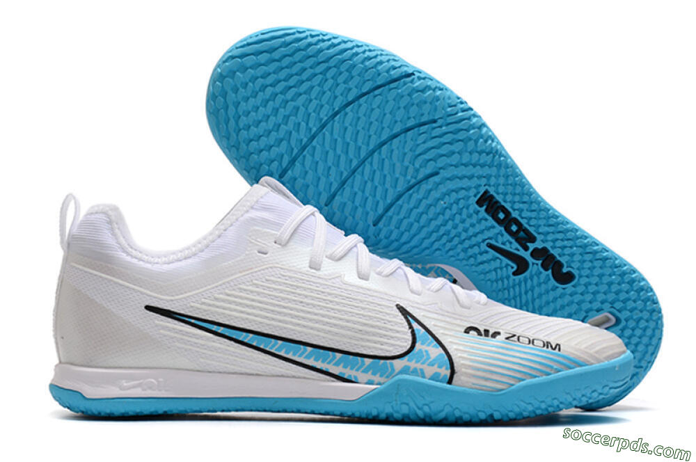 Nike Air Zoom Mercurial Vapor 15 Pro IC Low-Tops Football Shoes - White/Blue/Black 1