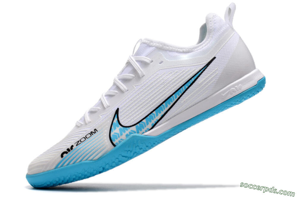 Nike Air Zoom Mercurial Vapor 15 Pro IC Low-Tops Football Shoes - White/Blue/Black 5