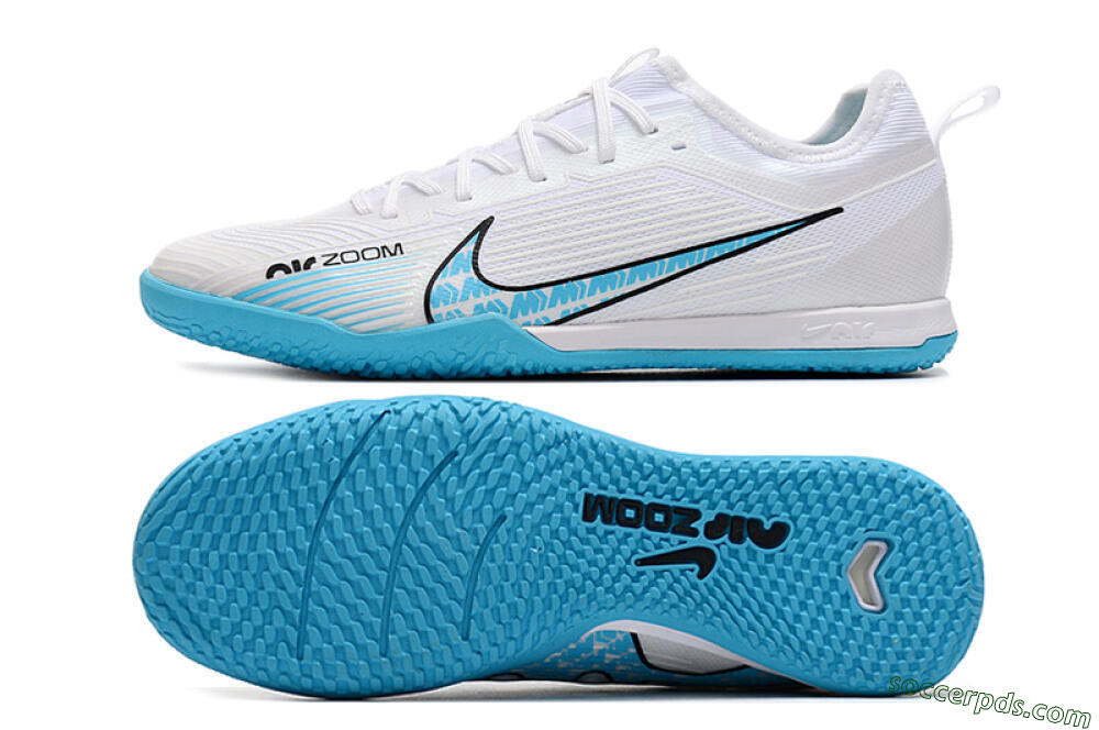 Nike Air Zoom Mercurial Vapor 15 Pro IC Low-Tops Football Shoes - White/Blue/Black 0