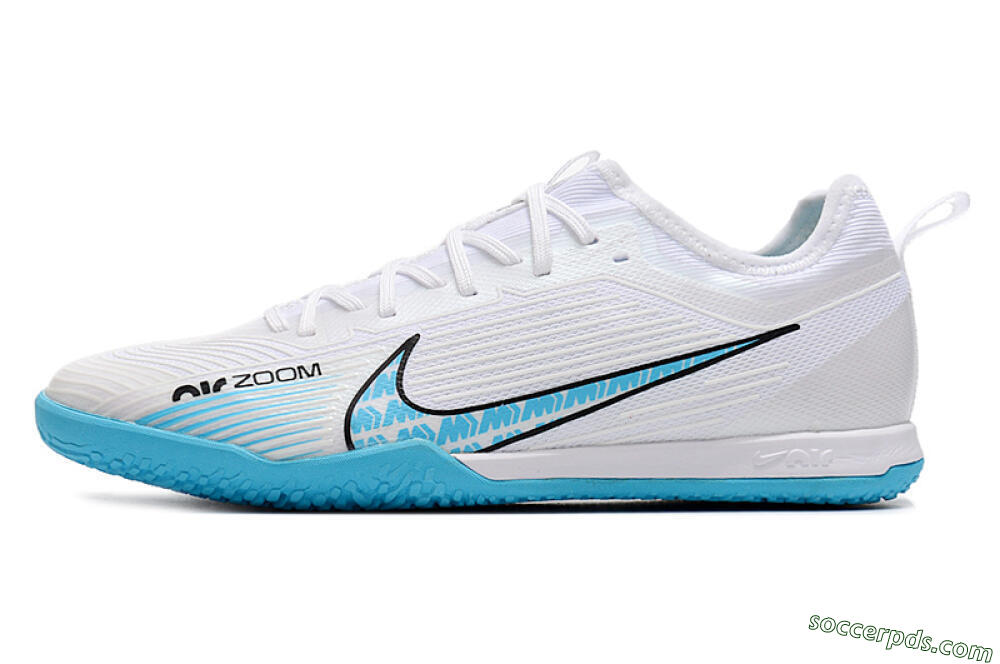 Nike Air Zoom Mercurial Vapor 15 Pro IC Low-Tops Football Shoes - White/Blue/Black 2