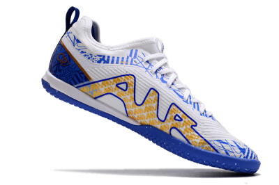 Nike Air Zoom Mercurial Vapor 15 Pro IC Low-Tops Football Shoes - White/Blue/Gold