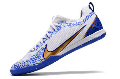 Nike Air Zoom Mercurial Vapor 15 Pro IC Low-Tops Football Shoes - White/Blue/Gold