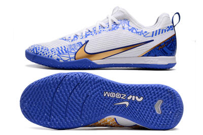 Nike Air Zoom Mercurial Vapor 15 Pro IC Low-Tops Football Shoes - White/Blue/Gold