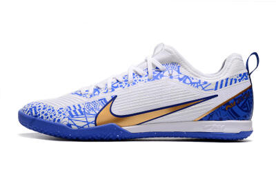 Nike Air Zoom Mercurial Vapor 15 Pro IC Low-Tops Football Shoes - White/Blue/Gold