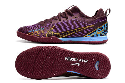 Nike Air Zoom Mercurial Vapor 15 Pro IC Low-Tops Football Shoes - Red/Purple/Gold/Blue
