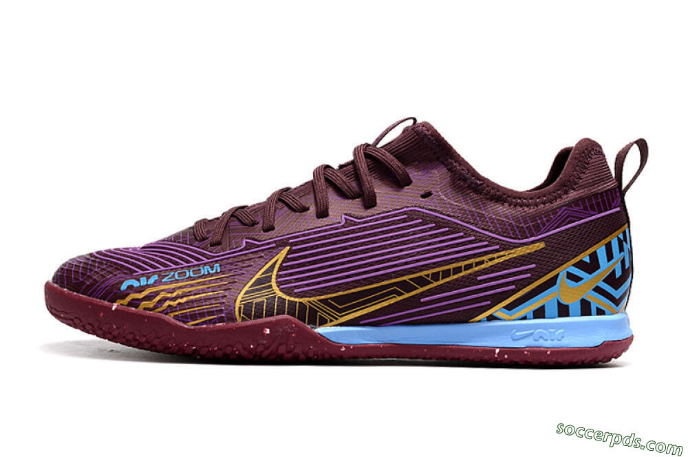 Nike Air Zoom Mercurial Vapor 15 Pro IC Low-Tops Football Shoes - Red/Purple/Gold/Blue 2