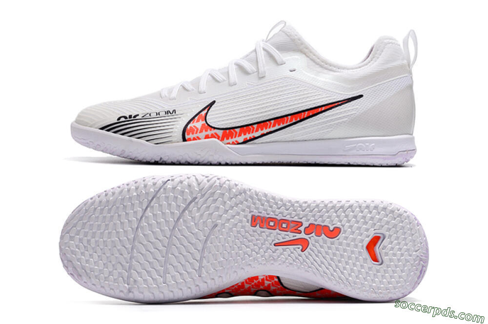 Nike Air Zoom Mercurial Vapor 15 Pro IC Low-Tops Football Shoes - White/Black/Red 0
