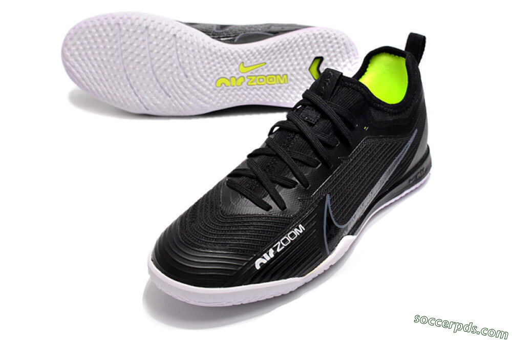 Nike Air Zoom Mercurial Vapor 15 Pro IC Low-Tops Football Shoes - Black/White/Yellow 3