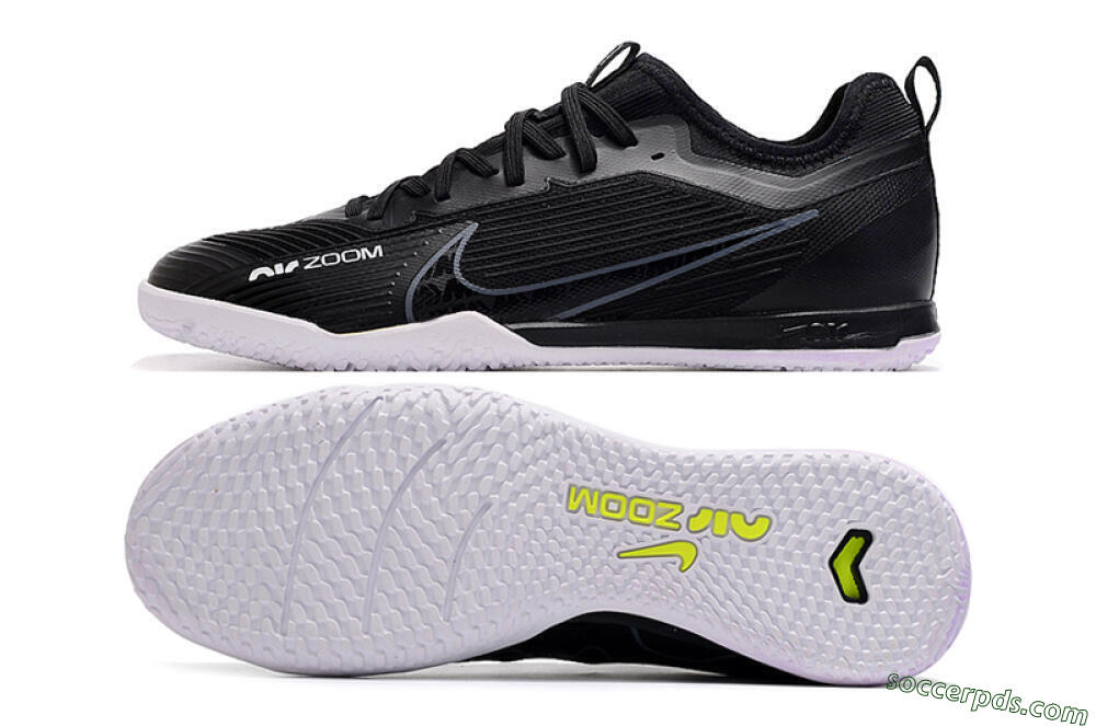 Nike Air Zoom Mercurial Vapor 15 Pro IC Low-Tops Football Shoes - Black/White/Yellow 0