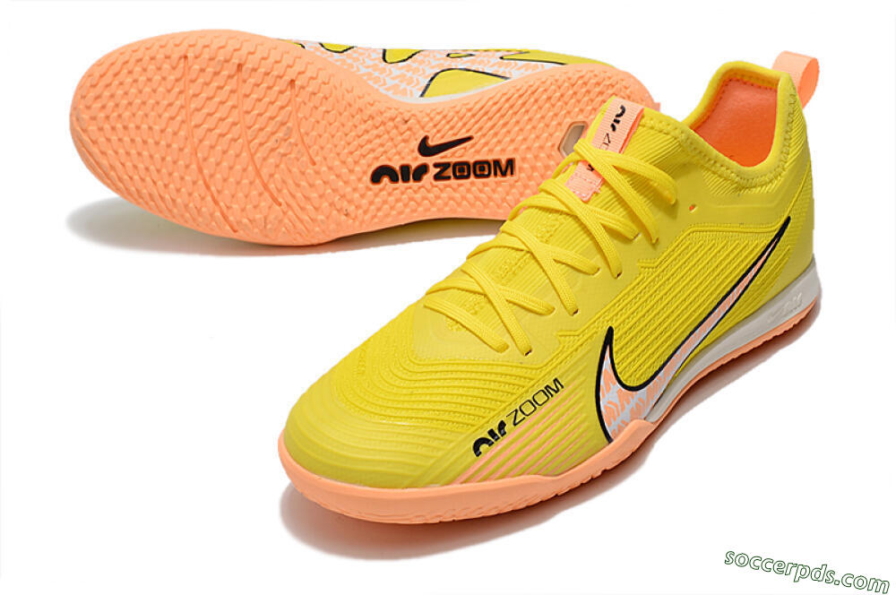 Nike Air Zoom Mercurial Vapor 15 Pro IC Low-Tops Football Shoes - Yellow/Pink/Black 3