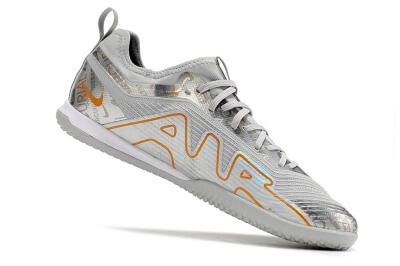 Nike Air Zoom Mercurial Vapor 15 Pro IC Low-Tops Football Shoes - Silver/Gold/White