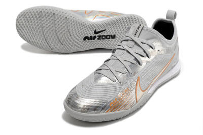 Nike Air Zoom Mercurial Vapor 15 Pro IC Low-Tops Football Shoes - Silver/Gold/White