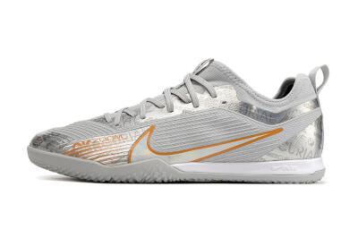 Nike Air Zoom Mercurial Vapor 15 Pro IC Low-Tops Football Shoes - Silver/Gold/White