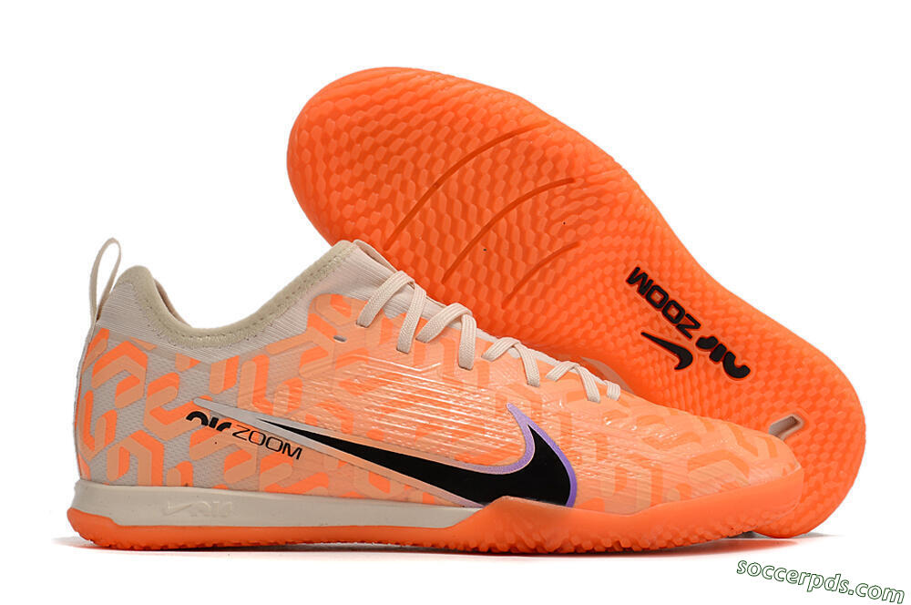 Nike Air Zoom Mercurial Vapor 15 Pro IC Low-Tops Football Shoes - Orange/Purple/Black 1