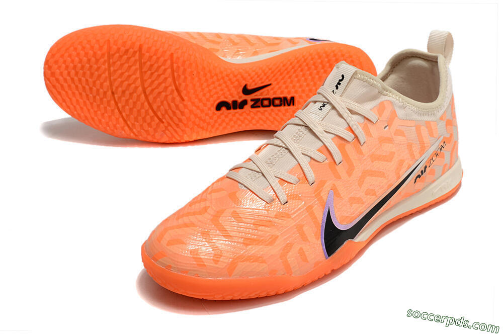 Nike Air Zoom Mercurial Vapor 15 Pro IC Low-Tops Football Shoes - Orange/Purple/Black 3