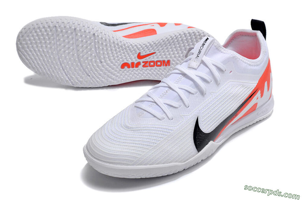 Nike Air Zoom Mercurial Vapor 15 Pro IC Low-Tops Football Shoes - White/Black/Red 3