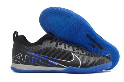 Nike Air Zoom Mercurial Vapor 15 Pro IC Low-Tops Football Shoes - Black/Silver/Blue