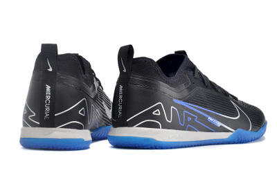 Nike Air Zoom Mercurial Vapor 15 Pro IC Low-Tops Football Shoes - Black/Silver/Blue