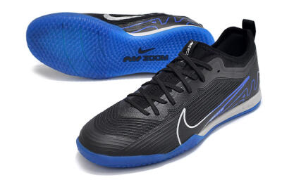 Nike Air Zoom Mercurial Vapor 15 Pro IC Low-Tops Football Shoes - Black/Silver/Blue