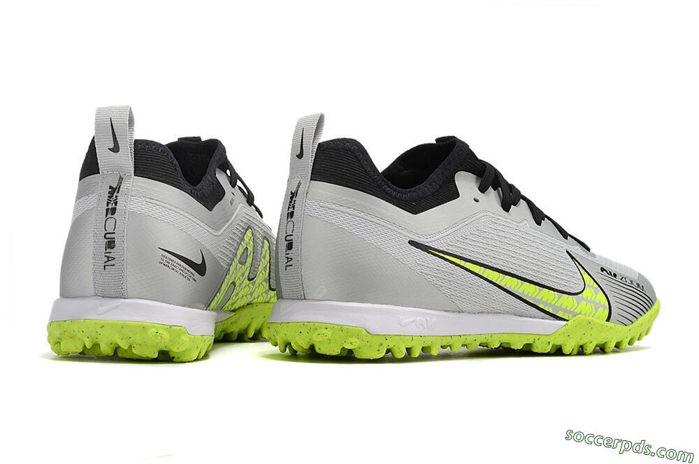 Nike Air Zoom Mercurial Vapor 15 Pro TF Low-Tops Football Shoes - Silver/Yellow/Black 6