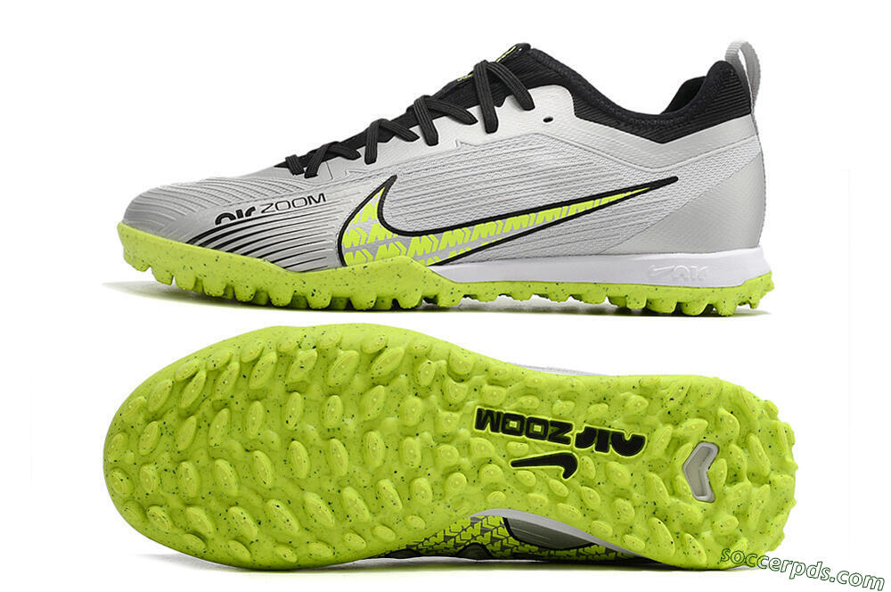 Nike Air Zoom Mercurial Vapor 15 Pro TF Low-Tops Football Shoes - Silver/Yellow/Black 0