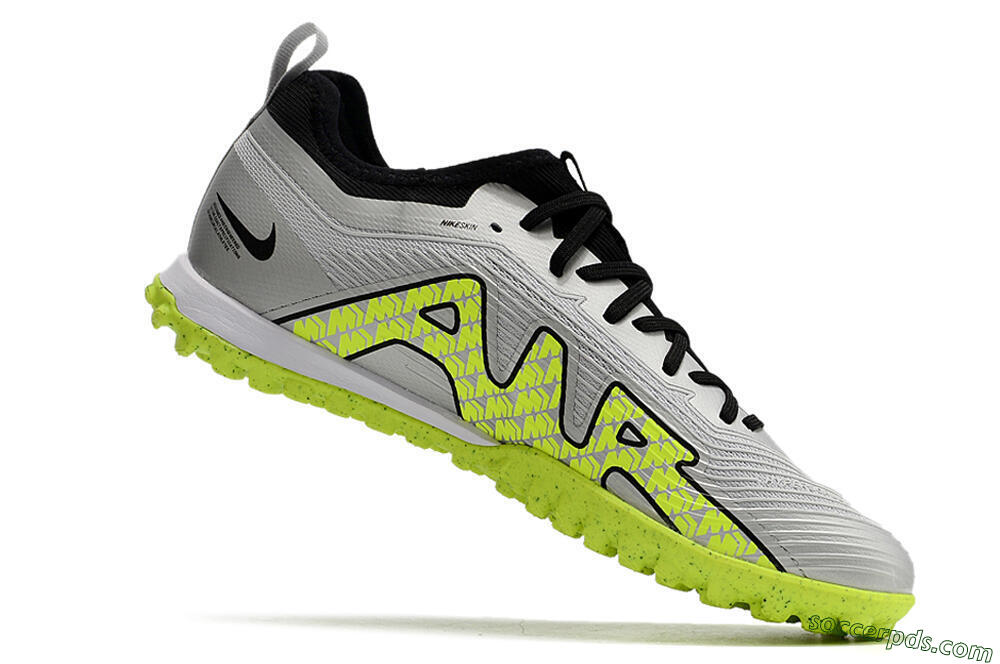 Nike Air Zoom Mercurial Vapor 15 Pro TF Low-Tops Football Shoes - Silver/Yellow/Black 4