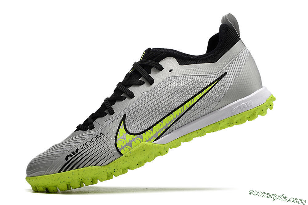 Nike Air Zoom Mercurial Vapor 15 Pro TF Low-Tops Football Shoes - Silver/Yellow/Black 5