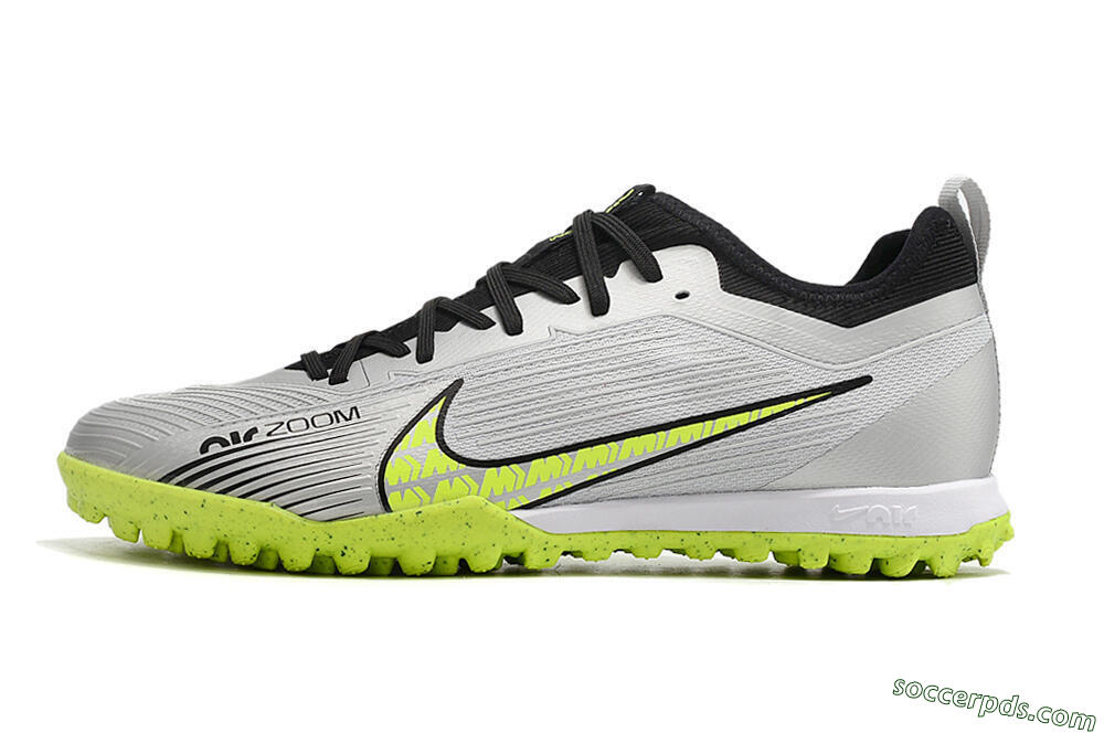 Nike Air Zoom Mercurial Vapor 15 Pro TF Low-Tops Football Shoes - Silver/Yellow/Black 2